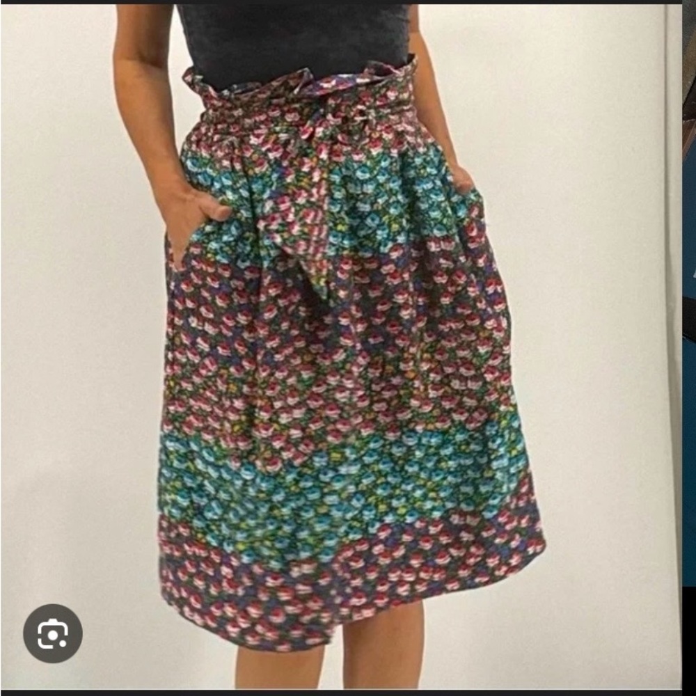 J. Crew Multicolor Floral Silk Skirt Size small